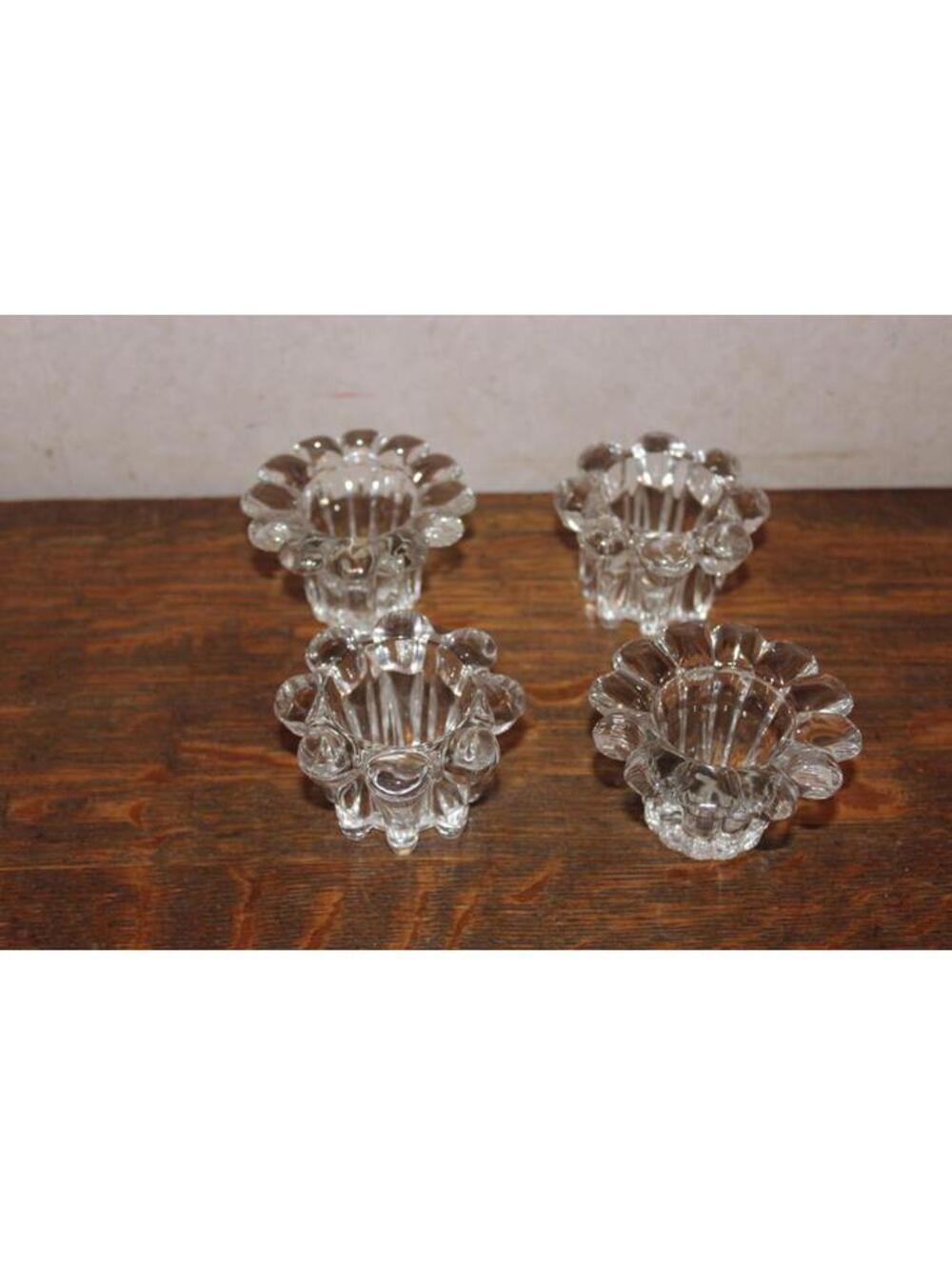 NEW KIG Crystal Forever Glass Candle Holders Votives - Set of 4